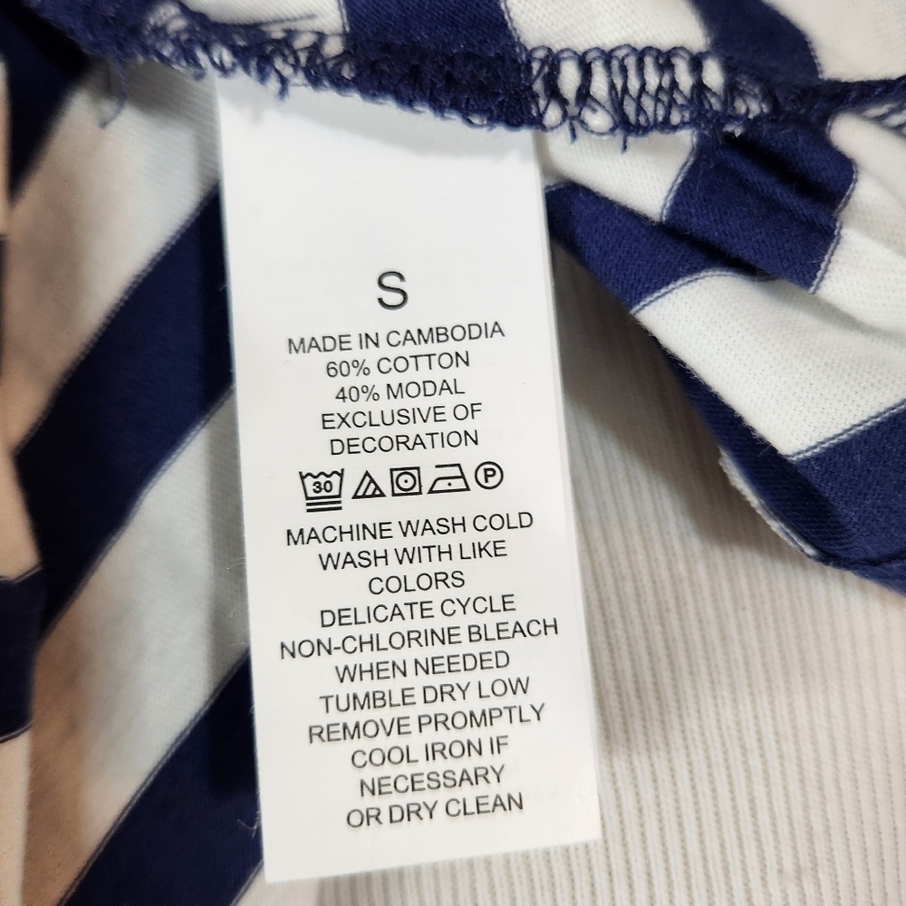 KATE SPADE Blue and White Striped Night Shirt Pajamas Size Small - Picture 7 of 7